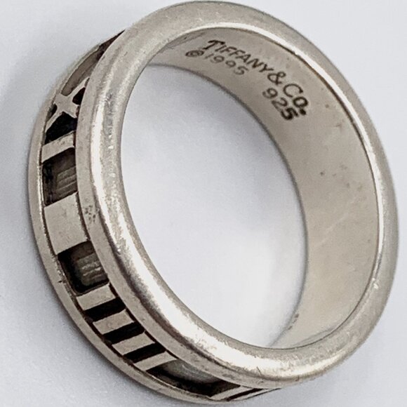 Authentic Tiffany & Co 925 Silver Atlas Medium Ring Size 6 - Picture 4 of 9